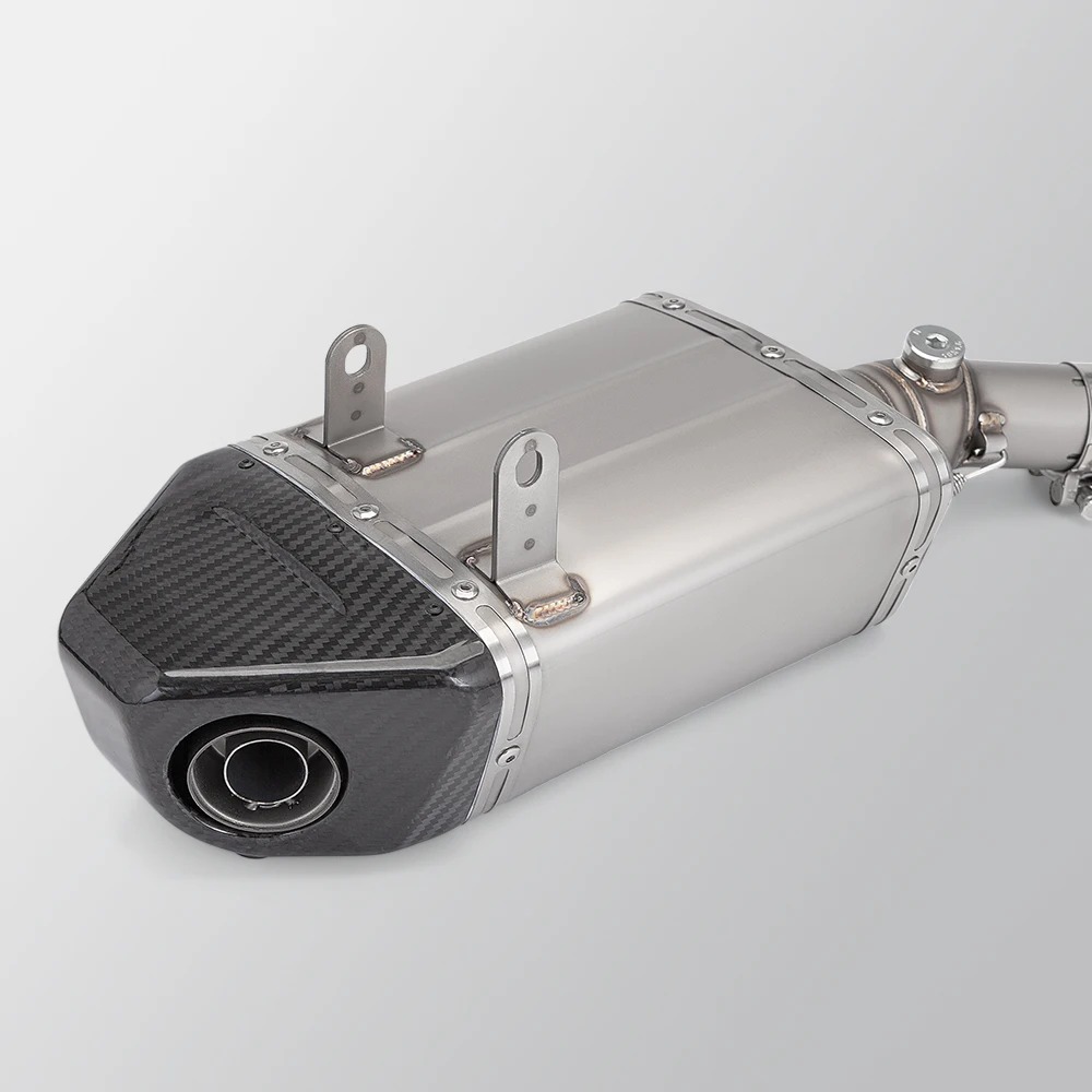 For ER6N ER-6N 2012-2016 Motorcycle Escape Full System Modify Box Bottom Exhaust Front Link Pipe Carbon Fiber Muffler